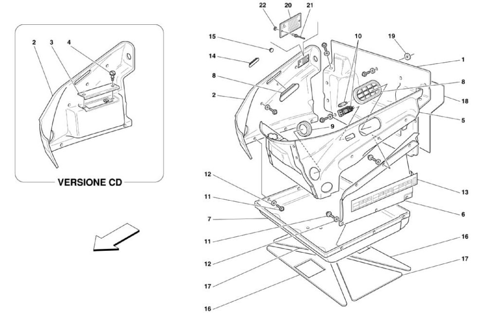 ferrari-360-front-compartment-trim-parts-diagram