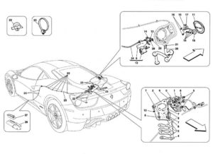 ferrari-458-engine-bonnet-gas-door-latch-parts-diagram